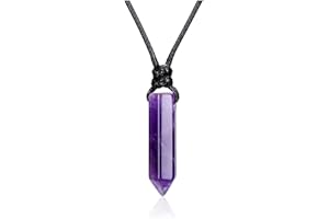 JSDDE Natural Crystal Necklace for Women Wen Reiki Healing Hexagonal Point Crystals Stone Pendant Necklaces Jewellery Gift