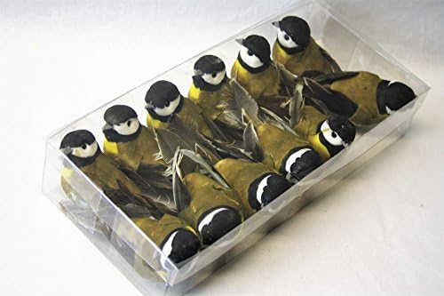 Rustic Style Mustard &amp; Brown Feather Birds x 12