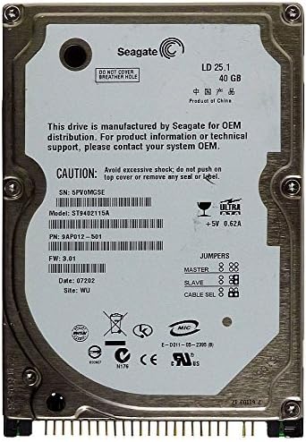Seagate Notebook harddrive IDE 40GB LD25.1 ST9402115A ID14266
