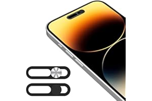 DIFLAX 2 Pezzi Cover per fotocamera frontale,Mobile,Compatibile con Phone 16/16Plus/16Pro/16Pro Max/17,La cover per webcam protegge la privacy e la sicurezza,Non compromette Face ID(Nero+Argento)