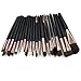 DAYAN 20pcs Make Up Sets Soft Powder Foundation Eyeshadow Eyeliner Lip Makeup Brushes In Black