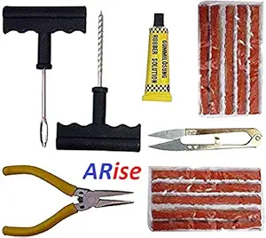 Jagger Tubeless Tyre Full Set with Nose Pliers, Cutter, Rubber Cement, Extra Strips for Cars,