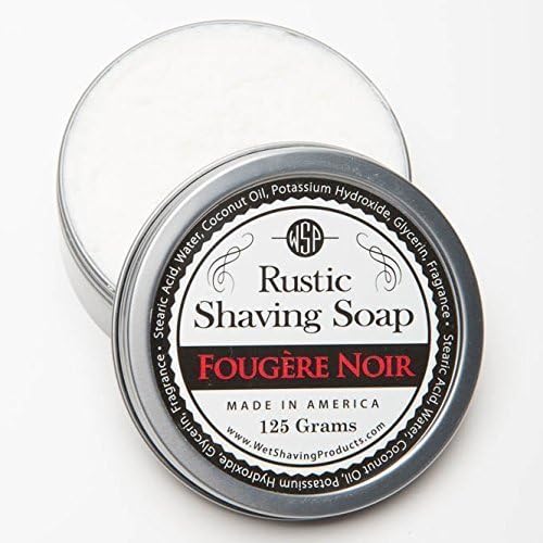 WSP Luxury Rustic Shaving Soap 4.4 Oz in Tin Artisan Made in America Using Vegan Natural Ingredients (Fougere Noir)