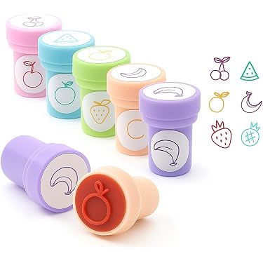 26 KIDS FUN STAMPS Animal Shape/Numbers Children Toy SELF INK Learning Education