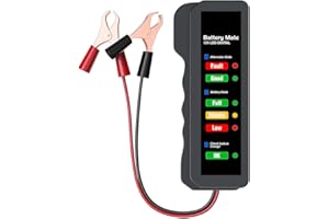 CGEAMDY Car Battery Tester, Car Lighter Plug Diagnostic Tool, LED Voltage Digital Auto Battery Charging System Tester, Alternator Charging Tester with LED Indicator Light, For Vehicle Boat Truck
