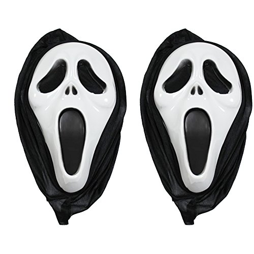 COM-FOUR® 2x Scream Maske, Screaming Ghost Maske Ghostface