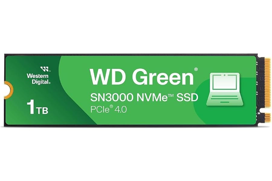 Amazon listing image: Western Digital 1TB WD Green SN3000 NVMe Internal SSD - Solid State Drive - Gen4 PCIe, M.2…