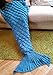 Produktbild Erwachsener Fisch-Endstück-Decke, MKQPOWER Handgemachte Gestrickte DeckenCosy Steppdecke-Wohnzimmer-Bettdecke in der Klimaanlage, warme Meerjungfrau-Endstück-Decke für Freizeit, Valentinstag-Geschenk für Meerjungfrau-Traum (74.8 Zoll x35.4 Zoll)