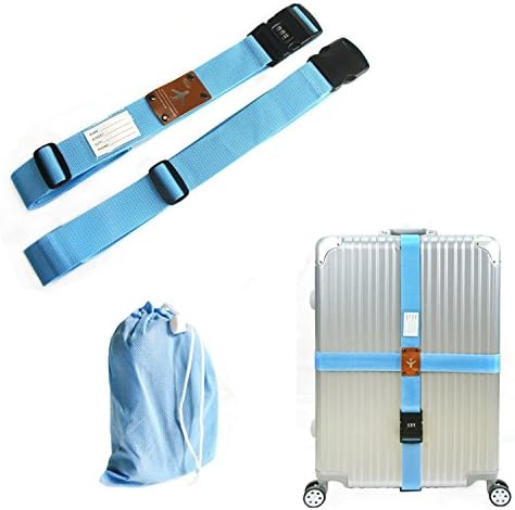 Lemmikki 2 pieces Cross Nylon Number Lock luggage Strap for 22-32 Inch Suitcase