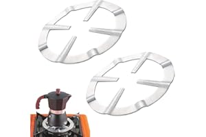 UYVPAER 2 Pièces Support De Casserole Moka, Support Pot À Moka Acier Inoxydable Pour Cuisinière Gaz Rond Métal Réducteur D'Anneau De Gaz Cafetière Réducteur Étagère Anneau Pour Cuisson - 13.4C