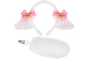 XEPST animale Pecore Costume Set, pecore orecchie e coda Set con agnello fascia e coda per animale Costume Cosplay Festa di compleanno Accessori Halloween Costume Fancy Dress Rifornimenti del partito