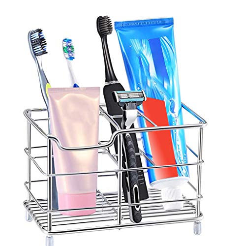 Preisvergleich Produktbild Ouneed - Zahnbürstenhalter Edelstahl 5 Fächer für Elektrische Kinderzahnbürsten / Aufsteckbürsten / Handzahnbürste / Nassrasierer mit Rutschfesten Gummifüßen