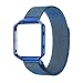 Produktbild Fitbit Blaze Frame + Armband (6,7-8,1 Zoll), mit Einzigartige Magnet-Verschluss, PUGO TOP® Replacement Wrist Band Uhrenarmband für Fitbit Fitness Uhr Blaze ( Blau)