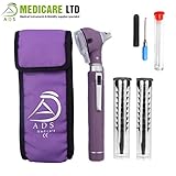 ADS Medicare Mini Otoscope ENT Optical Fibre LED Illumination Medical Diagnostic Examination CE Approved (Purple)