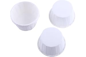 TNFEEON 100pcs papier gobelets papier sulfurisé Cupcake Liner Case Wrapper Muffin Baking Cup décoration tasses, 8 couleurs pour choisir(blanc)