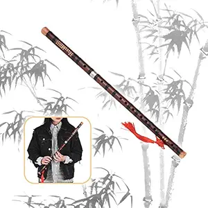 Honeytecs C Key Chinese Traditional Instrument Dizi Bitter Bamboo Flute with Chinese Knot for Beginners