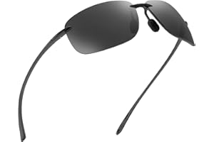 Jim Halo Polarized Sunglasses Men TR90 Rimless Frame, Sports Wrap Around Sunglasses for Running Baseball Fishing Cycling Driving