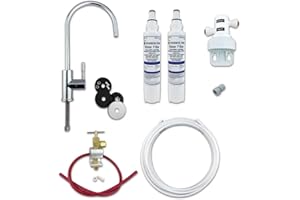 Finerfilters Deluxe Under-Sink Drinking Water Filter System, Remove Chlorine and Limescale, Full DIY Kit, Easily Change Filters Without Shutting Off Water Supply (12 Months (2 Filters) - Chrome Tap