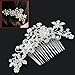 Charm Bridal Wedding Silver Crystal Rhinestones Pearls Women Hair Comb Clip Hot