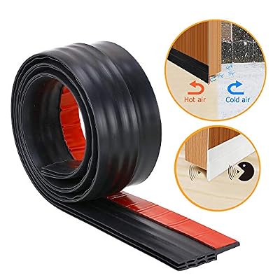 YOUSHARES Porte Bas Joint Strip - Autocollant sous Porte Coupe-Bise Bise, Anti-Bruit, Anti-Bug en Noir