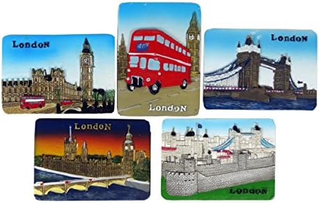 Resin Fridge Magnets - A Selection of 5 Resin Magnet Detailing London Iconic Sights and Scenes