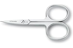 3 Claveles Tijera De Uñas Recta 9 Cm Manicura Profesional, 3,5" (12075), color Cranberry