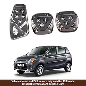 Oshotto 3 Pcs Non-Slip Manual CS-375 Car Pedals kit Pad Covers Set Compatible with Maruti-Alto-800 (Black)