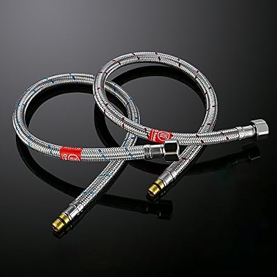 Desfau Robinet G3/8 x M10 Tuyau de raccordement flexible Rallonge Tuyau d'alimentation pour robinet mitigeur de liaison longueur 500 mm