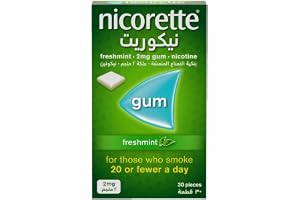 Nicorette 2 mg Sugar-Free Fresh Mint Nicotine Gum, 30 Pieces - Effective Nicotine Replacement Therapy to Help You Quit Smoking and Manage Cravings Safely and Conveniently