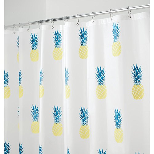 InterDesign 36980EU Pineapple PVC-freier Duschvorhang aus Peva, Plastik, gelb/türkis, 182.88 x 182.88 x 1.17 cm - 2