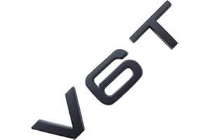 MCK Auto - V6T Black Glossy Wing Fender Front Rear Black Badge Logo Boot Emblem Sticker Adhesive Tuning