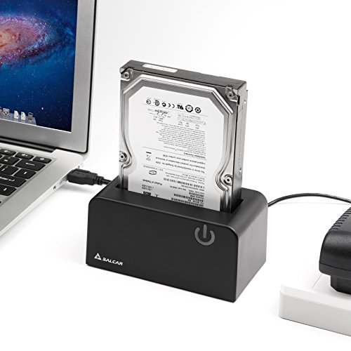 Salcar USB 3.0 externe Festplatten-Dockingstation für 2,5 / 3,5 Zoll SSD HDD SATA I/II/III inklusive USB3.0 Kabel mit 12V 2,5A Netzteil (SATA3 UASP Support) - 6