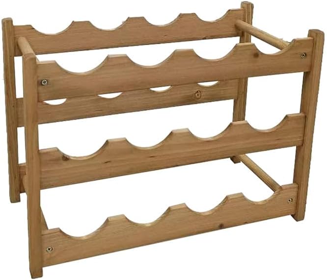 LIN HOME XZ-22286 Botellero Vino Madera para Almacenar de Manera Óptima hasta 12 Botellas de Vino