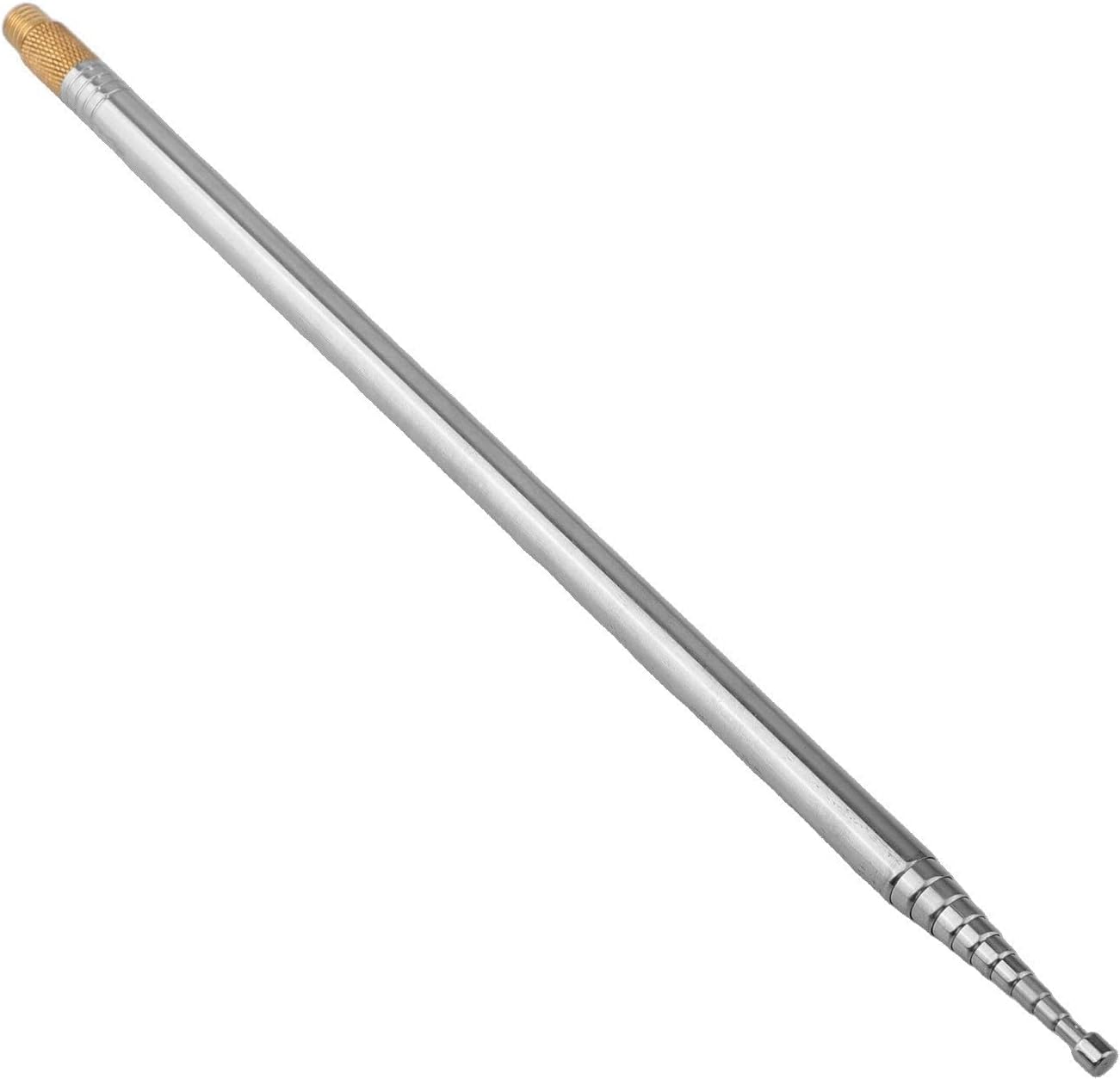 Tidgel 2.5M Stainless Steel Whip Antenna for PAC12 JPC-7, 10-Section HF Shortwave Radio Aerial with 10mm Screw, Retractable 33.8cm to 2.5m(1PCS)