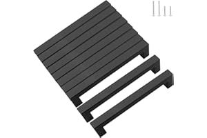 KEWUZY Tiradores para muebles, 10 unidades, color negro, distancia entre orificios de 128 mm, tiradores de cocina, de acero inoxidable con cuarenta tornillos, tiradores de puertas, pomos cuadrados de