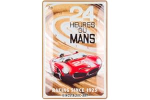 Nostalgic-Art Cartel de chapa retro de 20 x 30 cm, 24 horas Le Mans – Red Car 1963 – Idea de regalo para los amantes del motor, producto original con licencia (OLP), de metal, diseño vintage
