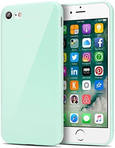iPhone 7 Case, APICI Jelly Snap on TPU Gel Soft Skin Case Cover Shell Protection for Apple iPhone 7 in Turquoise