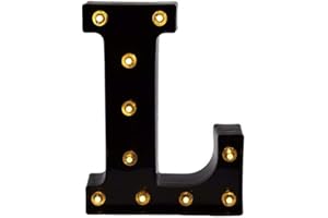 Ulalaza Black & White LED leuchten Zeichen 2xAA batteriebetriebene Brief Festzelt für Hochzeit Geburtstag Party Weihnachten Lampe Nachtlicht