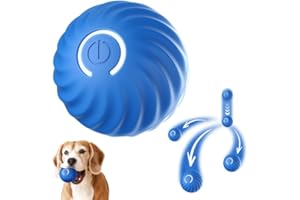Fangehong Palla Interattiva per Cani, Giocattolo Automatico per Cani, Ricaricabile Tramite USB, Palla Rotante Automatica Resistente per Cuccioli, Piccoli e Medi (Blu)