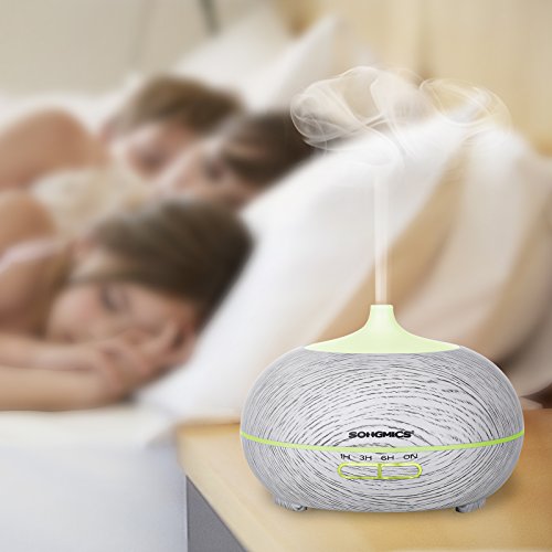 Songmics Aroma Diffuser Luftbefeuchter Aromatherapie Duftlampe Ultraschall 300 ml mit LED 7 Farben Abschaltautomatik Farbewechsel leiser Betrieb für Yoga Spa Salon Schlafzimmer Wohnzimmer Babies Kinderzimmer Büro etc. FAD03X - 2