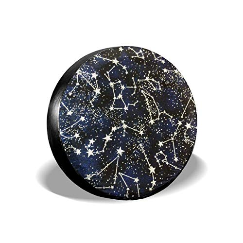 Preisvergleich Produktbild ruihong Ersatzradabdeckungen,Glow Dark Constellations Midnight Classic Accessories Tire Tyre Cover Wheel Covers Universal Fit All Automotive Sun Protectors Weatherproof Tire Protectors Unique