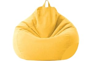 Chickwing, Puff Pera sin Relleno para Adultos y Niños, Chickwin Exterior y Interior Bean Bag Bolsa de Frijol para Silla Tumbona Perezosa Funda para Sillón Cubierta de Sillón (Amarillo,70x80cm)