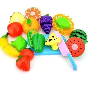 kidsROAR Fruits and Vegetables Cutting Food Toys for Kids Kitchen Food Play 13pcs Set