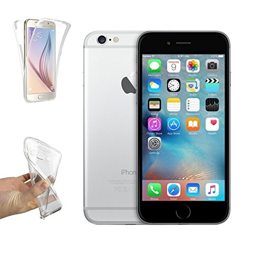 Funda Carcasa Gel Transparente DOBLE 360   para IPHONE 6 PLUS  Ultra Fina 0 33mm  Silicona TPU de Alta Resistencia y Flexibilidad  Electr  nica Rey  