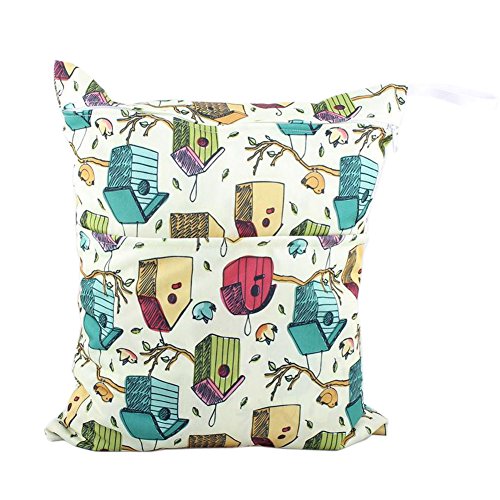 Birds Wet Bags Waterproof Diaper Bag Multi-function Nappy Bag -14"*11" Colorful