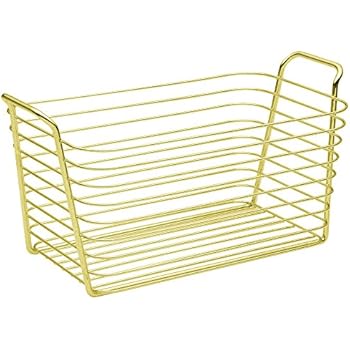iDesign Classico Aufbewahrungskorb für Bad und Küche, metall messing