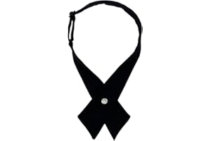 AUSUAYA GBW-B-T2 Kreuzfliege, vorgebundene Crossover-Krawatte für Schulmädchen, Uniform, Cosplay, T-Shirt oder Valentinstag, Schwarz , One size