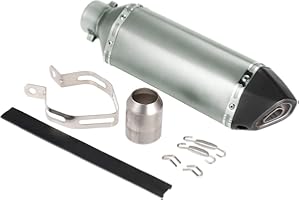 ‎SHKALACAR Shkalacar Motorrad Auspuff Universal, Kleiner Sechskant-Fase Modifizierter Endschalldämpfer, 38-51mm Auspuff mit Montagezubehör, Passend für Motorräder, ATVs