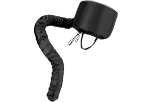 FSTTRE Trockenhauben für Haare Haartrockner Trockenhaube Föhnhaube Fönhaube Helm-Trocknung Kappe mit Elastischem Riemen für Haartrockner-Kapuzenaufsatz für Frauen und Mädchen Nasses Dickes Haar (Schwarz)