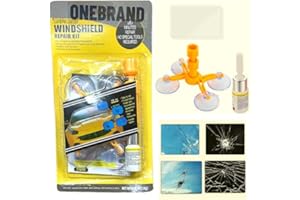 ONEBRAND Windshield Repair Kit - Windscreen Repair Kit - Glass Scratch Repair Kit - Car Windscreen Crack Repair Kit for Fix Auto Windshield Glass Cracks/Chips/Nicks/Half-Moon/Star-Shaped/Bulls-Eye